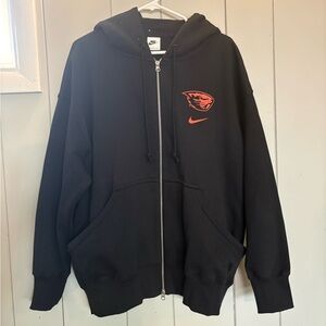 NWOT Women’s Nike Black Hoodie with Orange Logo Size L